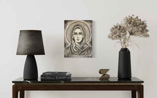 Virgin Mary Charcoal
