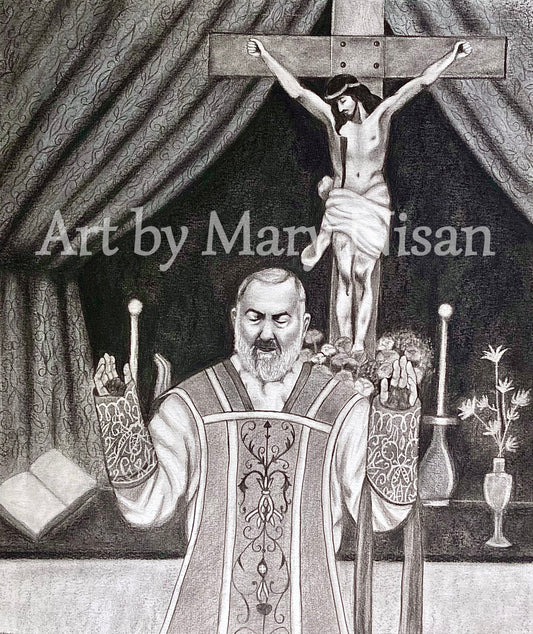 St Padre Pio Celebrating Mass